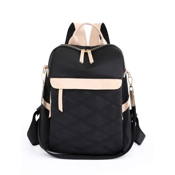 Lightweight Anti-theft Black & Khaki Backpack - Picture 2 of 5